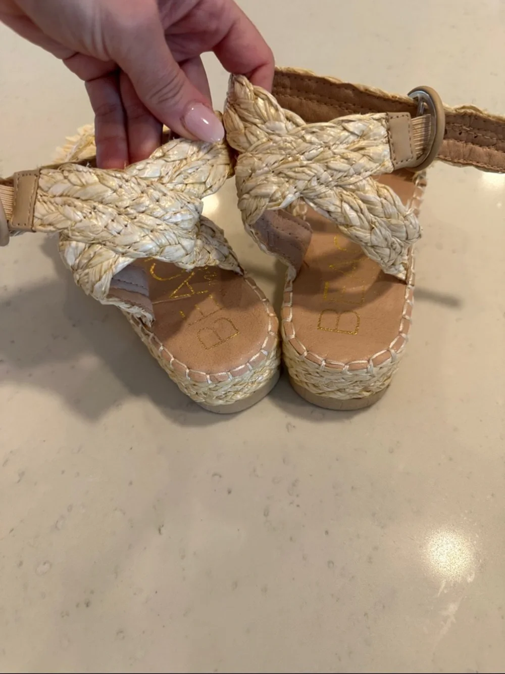 Fringed Raffia Platform Espadrille Sandals - Natural
